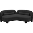 Bowery Hill Contemporary Solid Wood Frame Rich Black Boucle Fabric Sofa