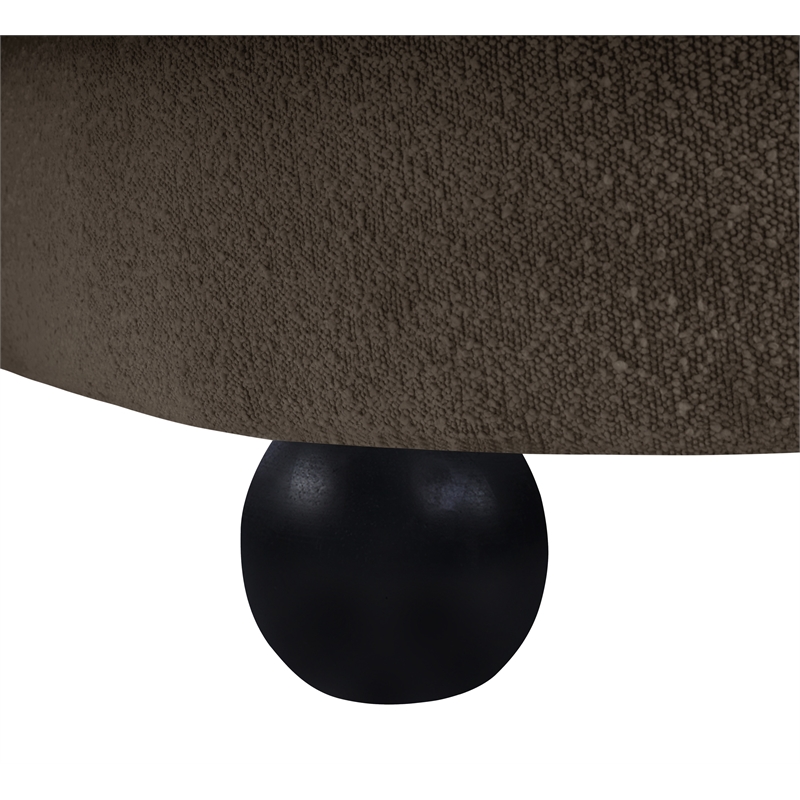 Bowery Hill Contemporary Solid Wood Frame Rich Brown Boucle Fabric Sofa