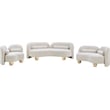 Bowery Hill Contemporary Solid Wood Frame Rich Cream Boucle Fabric Sofa