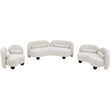 Bowery Hill Contemporary Solid Wood Frame Rich Cream Boucle Fabric Sofa
