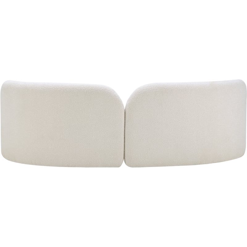 Bowery Hill Contemporary Solid Wood Frame Rich Cream Boucle Fabric Sofa