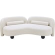 Bowery Hill Contemporary Solid Wood Frame Rich Cream Boucle Fabric Sofa