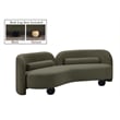 Bowery Hill Contemporary Solid Wood Frame Rich Olive Boucle Fabric Sofa