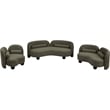 Bowery Hill Contemporary Solid Wood Frame Rich Olive Boucle Fabric Sofa