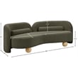 Bowery Hill Contemporary Solid Wood Frame Rich Olive Boucle Fabric Sofa