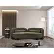 Bowery Hill Contemporary Solid Wood Frame Rich Olive Boucle Fabric Sofa