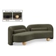 Bowery Hill Contemporary Solid Wood Frame Rich Olive Boucle Fabric Sofa