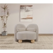 Bowery Hill Contemporary Solid Wood Frame Soft Beige Chenille Fabric Chair