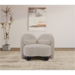 Bowery Hill Contemporary Solid Wood Frame Soft Beige Chenille Fabric Chair