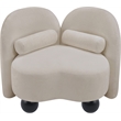 Bowery Hill Contemporary Solid Wood Frame Soft Beige Chenille Fabric Chair