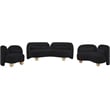 Bowery Hill Contemporary Solid Wood Frame Soft Black Chenille Fabric Chair