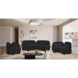 Bowery Hill Contemporary Solid Wood Frame Soft Black Chenille Fabric Chair