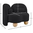 Bowery Hill Contemporary Solid Wood Frame Soft Black Chenille Fabric Chair