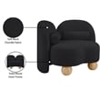 Bowery Hill Contemporary Solid Wood Frame Soft Black Chenille Fabric Chair