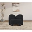 Bowery Hill Contemporary Solid Wood Frame Soft Black Chenille Fabric Chair