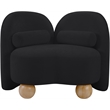 Bowery Hill Contemporary Solid Wood Frame Soft Black Chenille Fabric Chair