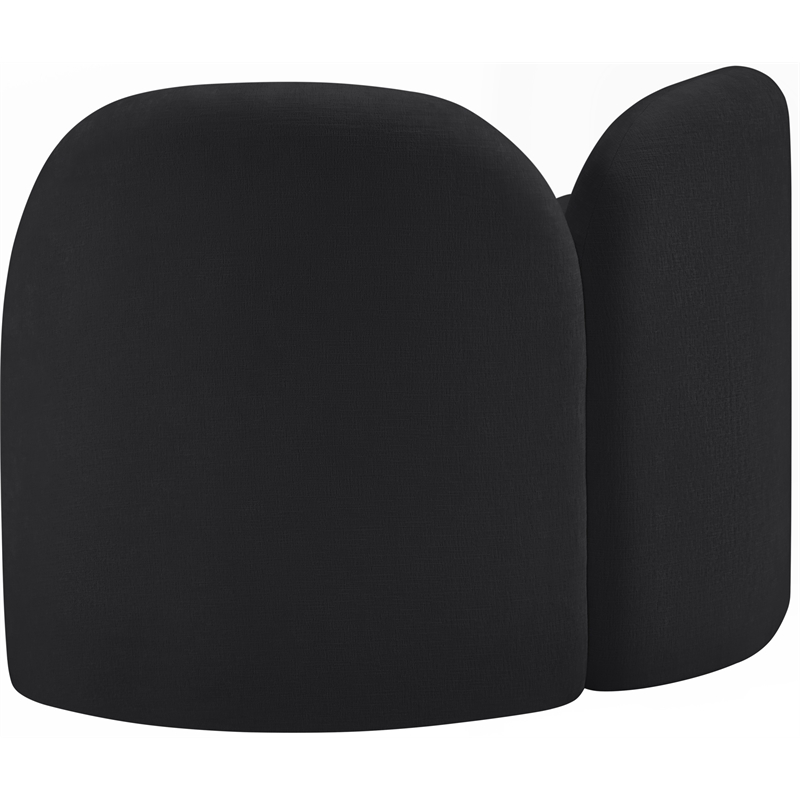 Bowery Hill Contemporary Solid Wood Frame Soft Black Chenille Fabric Chair