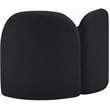 Bowery Hill Contemporary Solid Wood Frame Soft Black Chenille Fabric Chair