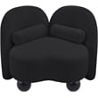 Bowery Hill Contemporary Solid Wood Frame Soft Black Chenille Fabric Chair