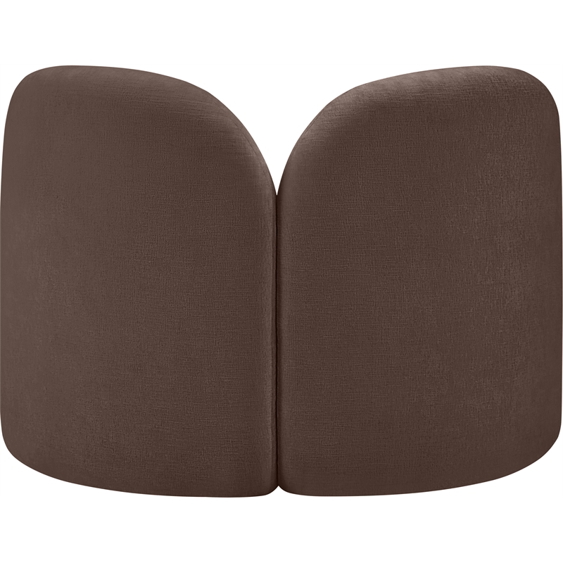 Bowery Hill Contemporary Solid Wood Frame Soft Brown Chenille Fabric Chair