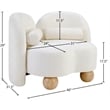 Bowery Hill Contemporary Solid Wood Frame Soft Cream Chenille Fabric Chair