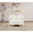 Bowery Hill Contemporary Solid Wood Frame Soft Cream Chenille Fabric Chair