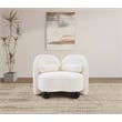 Bowery Hill Contemporary Solid Wood Frame Soft Cream Chenille Fabric Chair