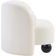 Bowery Hill Contemporary Solid Wood Frame Soft Cream Chenille Fabric Chair