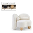 Bowery Hill Contemporary Solid Wood Frame Soft Cream Chenille Fabric Chair