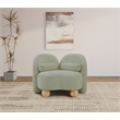 Bowery Hill Contemporary Solid Wood Frame Soft Mint Chenille Fabric Chair