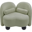 Bowery Hill Contemporary Solid Wood Frame Soft Mint Chenille Fabric Chair
