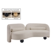 Bowery Hill Contemporary Solid Wood Frame Soft Beige Chenille Fabric Sofa