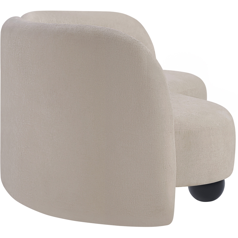 Bowery Hill Contemporary Solid Wood Frame Soft Beige Chenille Fabric Sofa