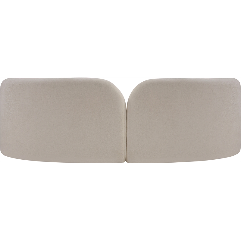 Bowery Hill Contemporary Solid Wood Frame Soft Beige Chenille Fabric Sofa