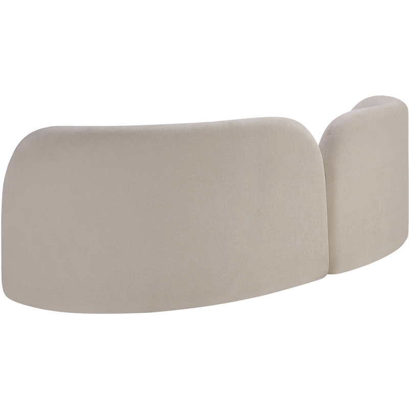 Bowery Hill Contemporary Solid Wood Frame Soft Beige Chenille Fabric Sofa