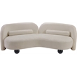 Bowery Hill Contemporary Solid Wood Frame Soft Beige Chenille Fabric Sofa