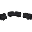 Bowery Hill Contemporary Solid Wood Frame Soft Black Chenille Fabric Sofa