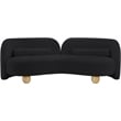 Bowery Hill Contemporary Solid Wood Frame Soft Black Chenille Fabric Sofa