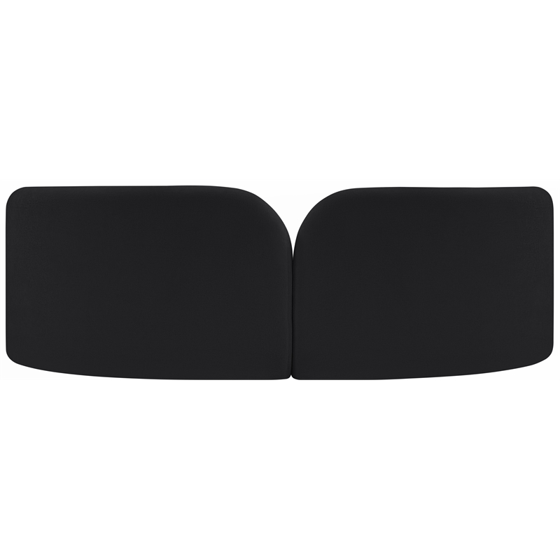 Bowery Hill Contemporary Solid Wood Frame Soft Black Chenille Fabric Sofa