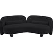 Bowery Hill Contemporary Solid Wood Frame Soft Black Chenille Fabric Sofa