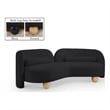 Bowery Hill Contemporary Solid Wood Frame Soft Black Chenille Fabric Sofa