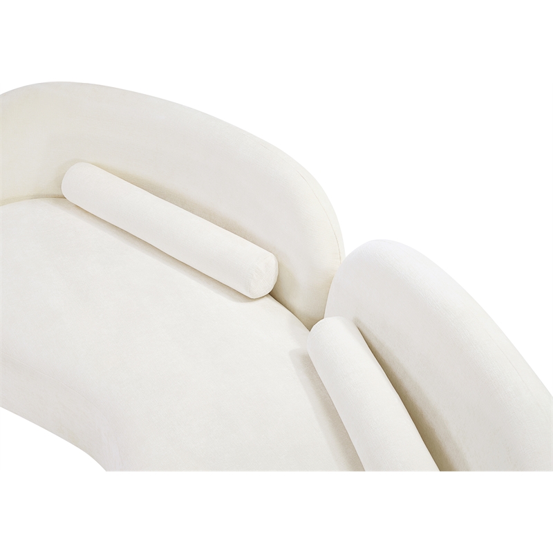 Bowery Hill Contemporary Solid Wood Frame Soft Cream Chenille Fabric Sofa