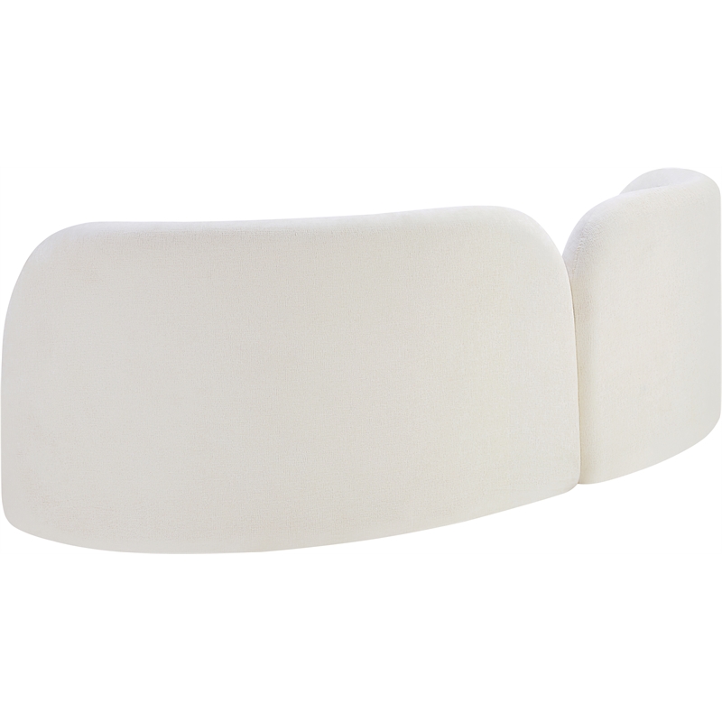 Bowery Hill Contemporary Solid Wood Frame Soft Cream Chenille Fabric Sofa