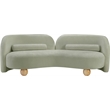 Bowery Hill Contemporary Solid Wood Frame Soft Mint Chenille Fabric Sofa
