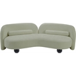 Bowery Hill Contemporary Solid Wood Frame Soft Mint Chenille Fabric Sofa