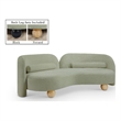 Bowery Hill Contemporary Solid Wood Frame Soft Mint Chenille Fabric Sofa