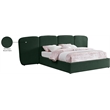 Bowery Hill Contemporary Green Boucle Durable Fabric King Bed