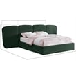 Bowery Hill Contemporary Green Boucle Durable Fabric Queen Bed
