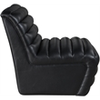 Bowery Hill Contemporary Deep Channel Tufted Soft Black n Leather Accent Chair