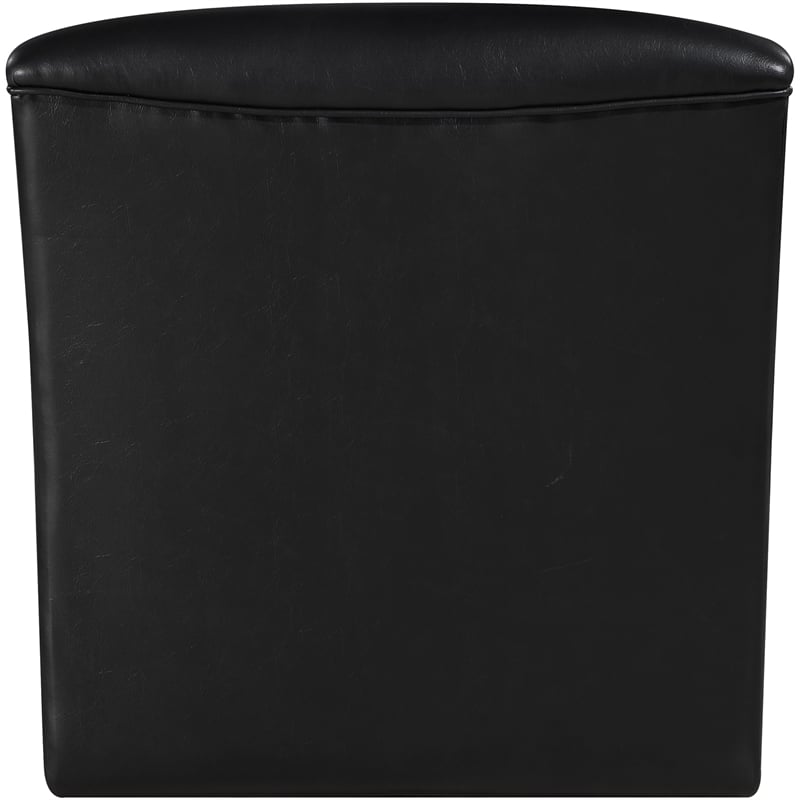 Bowery Hill Contemporary Deep Channel Tufted Soft Black n Leather Accent Chair